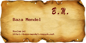 Baza Mendel névjegykártya